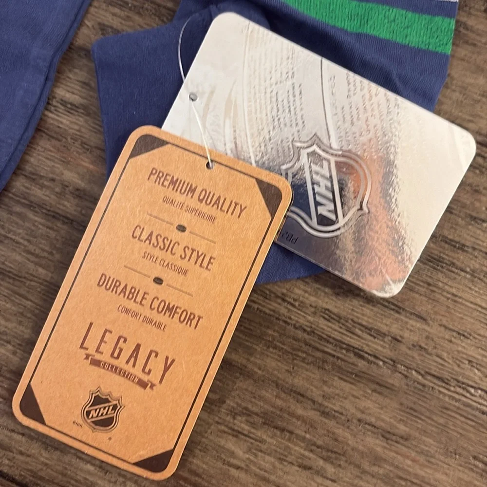 NWT [Legacy] Vancouver Canucks NHL Hockey Long Sleeve Shirt Blue Kids Large (7) - Picture 8 of 11